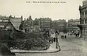 Démolitions de 1914 de la place de la gare vues de la rue de Tournai