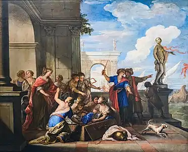 Achille et les filles de Licomede de Niccolò Bambini.