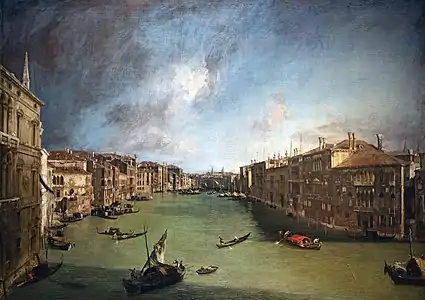 Le Grand Canal du palais Balbi au Rialto par Canaletto