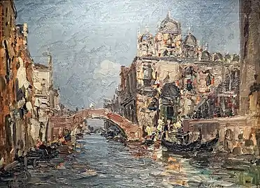 Canale dei Santi Giovanni e Paolo con la Scuola di San Marco  Ca' Rezzonico Venise