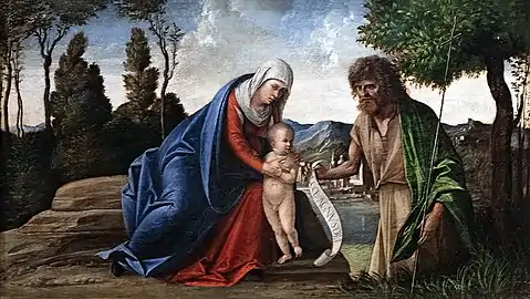 Vierge à l'Enfant avec St Jean l'évangéliste par Benedetto Diana