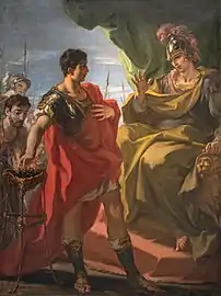Mucius Scaevola devant Porsenna par Giovanni Antonio Pellegrini