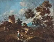 Paysage à la traite par Giuseppe Zais