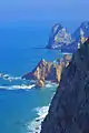 Les falaises et l'océan, à Cabo da Roca au Portugal.