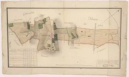 Plan d'intendance de Gadancourt, 1781. Cadastre de Bertier de Sauvigny