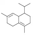 Le δ-cadinène, sesquiterpène bicyclique.