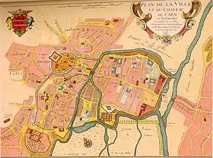 Plan de Caen en 1705
