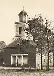 L'église méthodiste dans les années 1930, plus tard détruite par le feu.