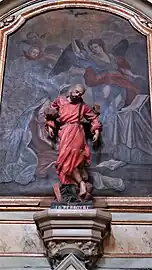 Sculpture du martyre de Jean-Gabriel Perboyre et peinture de l'Annonciation.