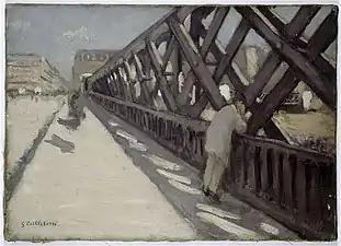 Gustave Caillebotte, Le Pont de l'Europe, vers 1876, esquisse, huile sur toile.