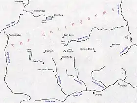 Carte des Cairngorms.