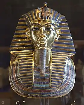 Masque funéraire de Toutânkhamon, exposé dans le Musée égyptien du Caire.