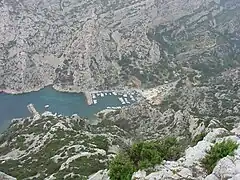 Calanque de Morgiou vue du belvédère.