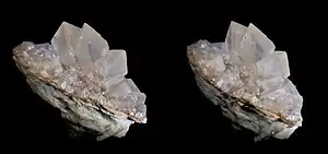 Image stéréoscopique : Calcite, District minier de Schneeberg, Saxe, Allemagne