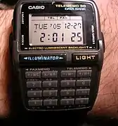 Montre Casio avec une calculette intégrée.