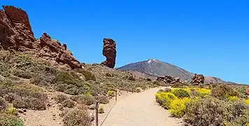 Vue rapprochée du Roques de García. Mai 2018.