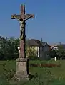 Calvaire de la Rue Verte, croix en grès des Vosges.