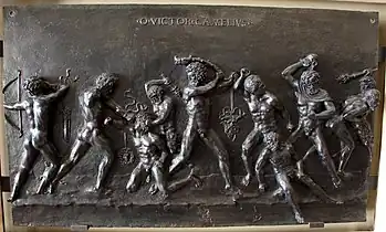 Combat d'« ignudi » (hommes nus)