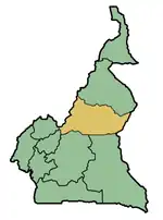 Localisation de la région de l'Adamaoua (Cameroun).