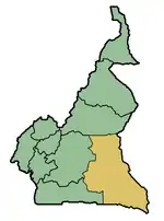 Localisation de la région de l’Est (Cameroun).