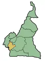 Localisation de la région du Littoral (Cameroun).