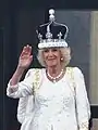 La reine Camilla portant la couronne lors de son couronnement (2023).