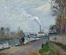 Pissarro, L'Oise à Pontoise, temps gris