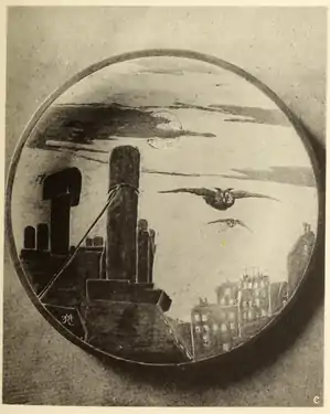 Plat avec motifs aux toits de Paris, 1886.