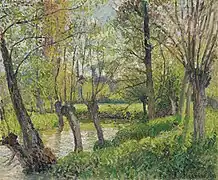 Bords de l'Epte à Êragny, soleil couchant (1897)