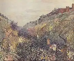 Boulevard Montmartre, Mardi Gras, au coucher du soleil