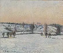 Vue de Bazincourt, effet de neige, soir. (1894)
