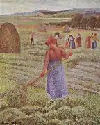 Récolte de foin à Éragny, par Camille Pissaro (1889)