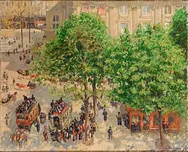 Place du Théâtre-Français au printemps, Camille Pissarro, 1898, Musée de l'Ermitage à Saint-Pétersbourg.