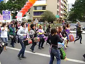 Cortège de la Dyke March de São Paulo en 2009.