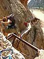 Caminito del Rey : Un de ses passages les plus exposés.