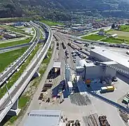 Installation de chantier à Camorino en avril 2019.