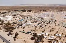 Vue aérienne des tentes du camp de réfugiés de Choucha