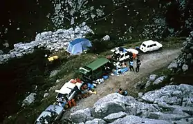 Le camp de base près du Puente de la Jaya dans les gorges du Cares.