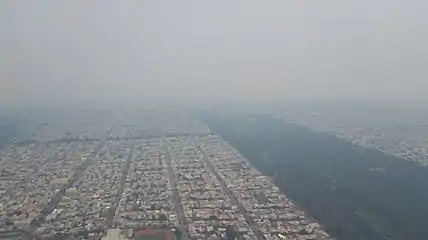 Parc du Golden Gate vu par drone lors de l'incendie de Camp.