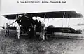 Camp de Coëtquidan en 1929 : avion militaire Potez XV.