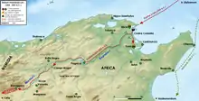 Carte de la campagne africaine de Scipion