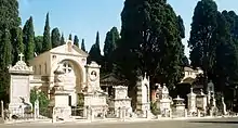 Le cimetière municipal Campo Verano à Rome, dans le quartier Tiburtino.