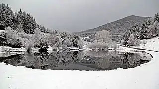 Le lac en hiver.