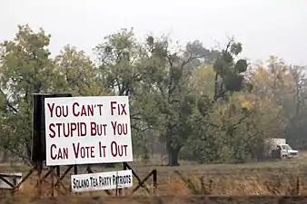 2012 : « Vous ne pouvez pas réparer les stupidités mais vous pouvez voter ».