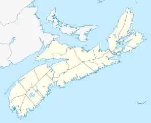 Localisation sur la carte de Nouvelle-Écosse