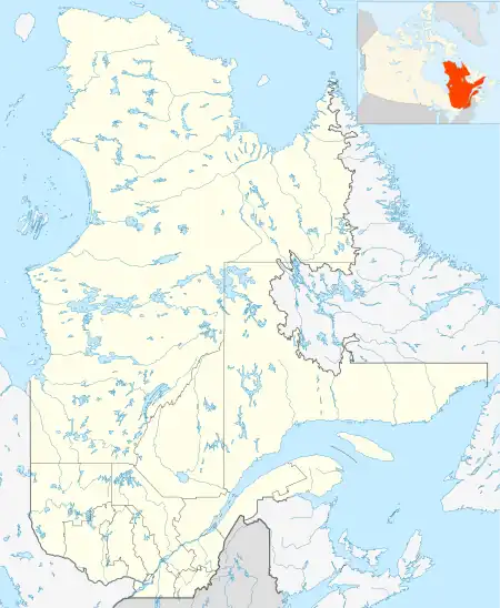 Localisation sur la carte du Québec