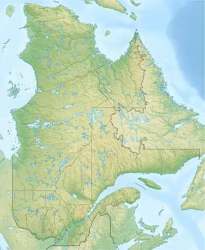 Carte en relief du Québec.