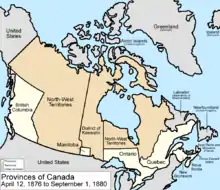 1874 : création du district de Keewatin sur une bande centrale des Territoires.