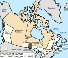 1886 : ajustement des frontières sud-ouest du district de Keewatin.