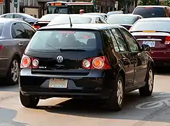 Vue arrière d'une VW City Golf